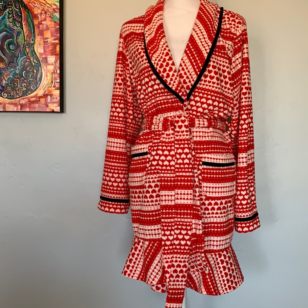 Hearts Valentine Ruffle Super Soft Robe